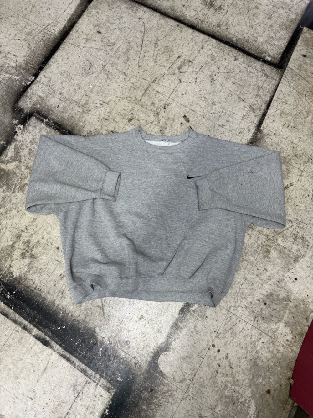 Vintage Nike Distressed Heather Grey Boxy Fit Crewneck Sweater